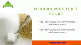 Wholesale Sugar Suppliers - King Hill Foods