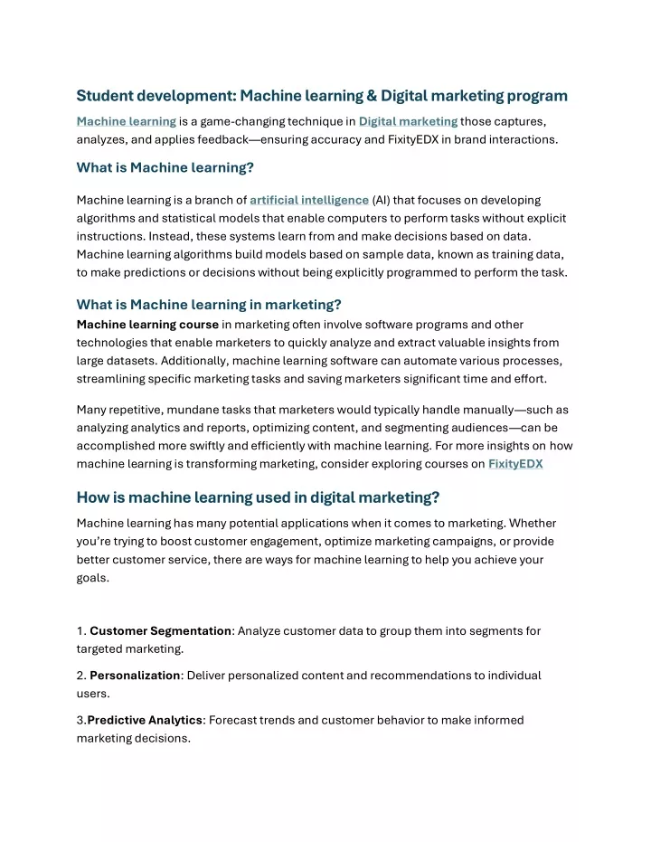 student development machine learning digital