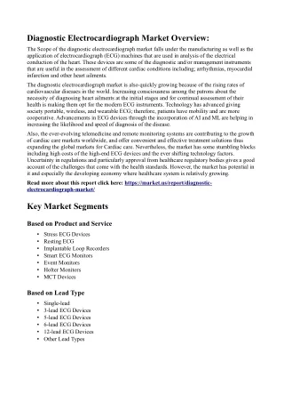 diagnostic electrocardiograph market overview