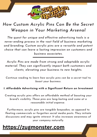 Unique and Durable Acrylic Pins for Your Collection