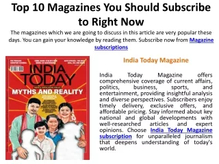 Top 10 Magazines You Should Subscribe to Right