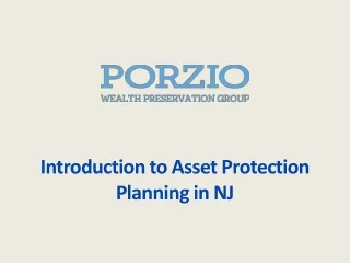 Introduction to Asset Protection Planning in NJ