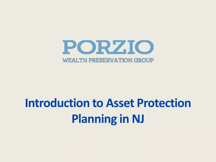 introduction to asset protection planning in nj