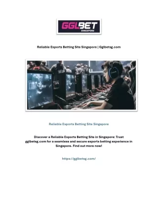 Reliable Esports Betting Site Singapore | Gglbetsg.com