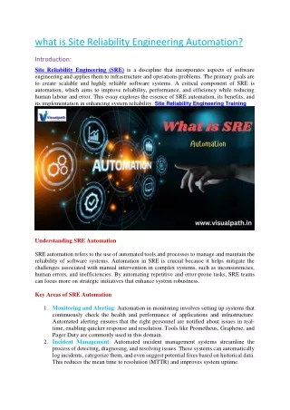 what is site reliability engineering automation