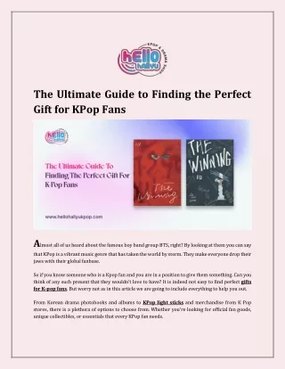 The Ultimate Guide to Finding the Perfect Gift for K-Pop Fans