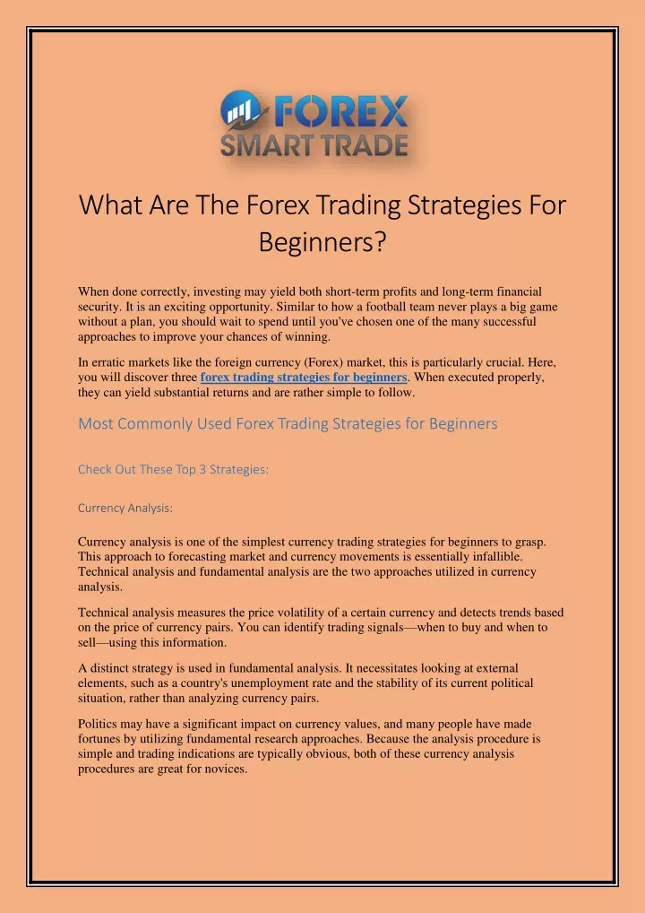 what are the forex trading strategies