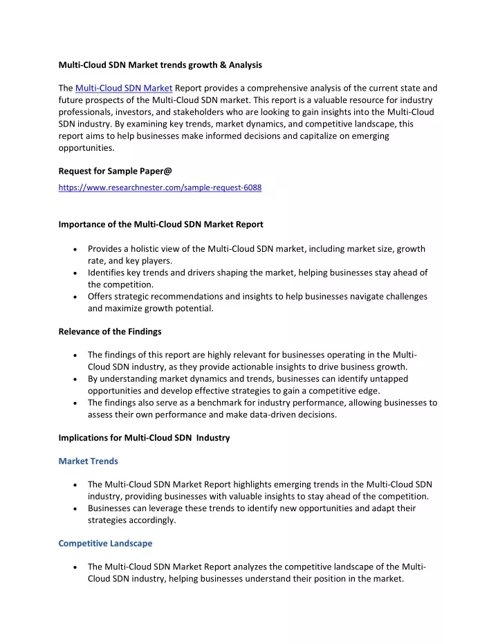 multi cloud sdn market trends growth analysis