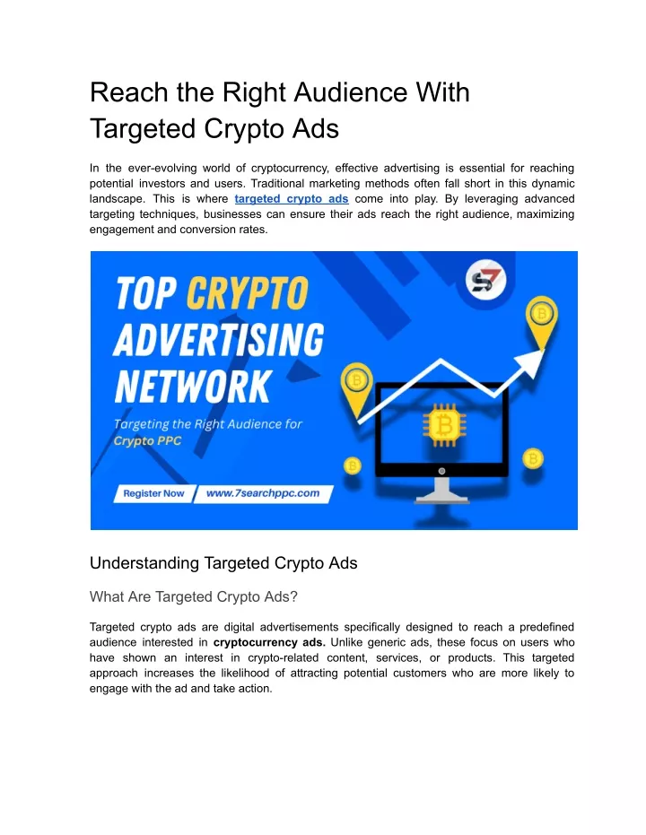 reach the right audience with targeted crypto ads