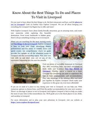 Explore Liverpool