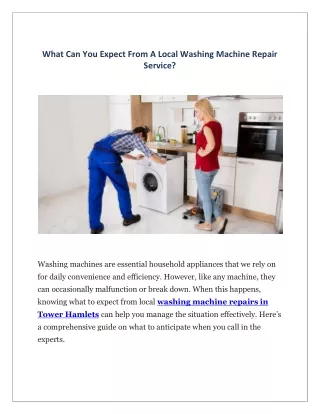 What Can You Expect From A Local Washing Machine Repair Service