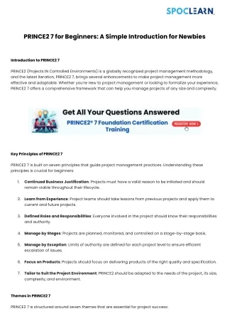 prince2 7 for beginners a simple introduction