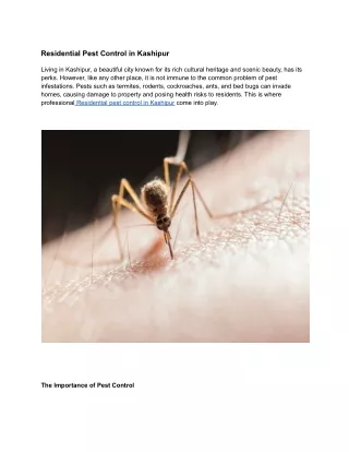 Residential Pest Control in Kashipur (1)