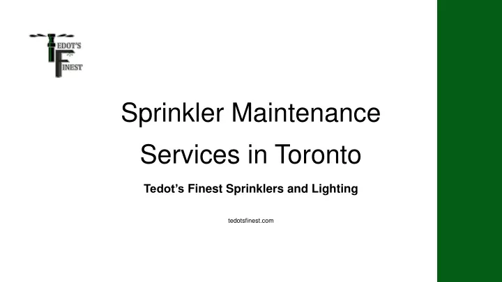 sprinkler maintenance services in toronto