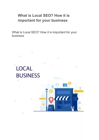 What is Local SEO
