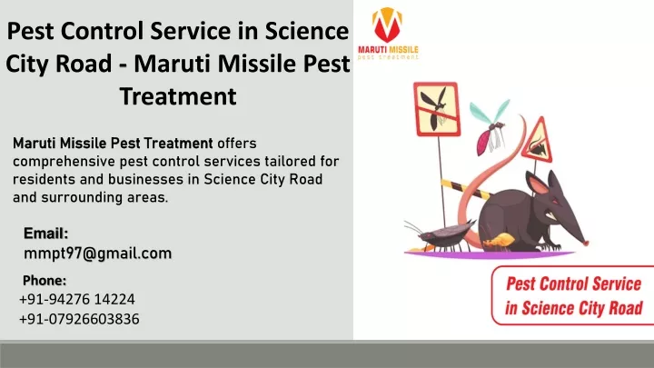 pest control service in science city road maruti