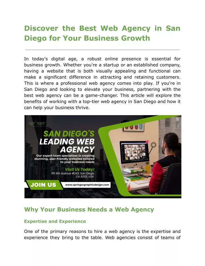 PPT - Discover the Best Web Agency in San Diego for Your Business ...