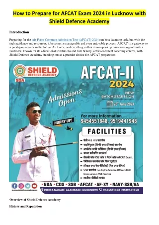 How to Prepare for AFCAT Exam 2024