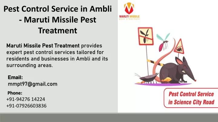 pest control service in ambli maruti missile pest