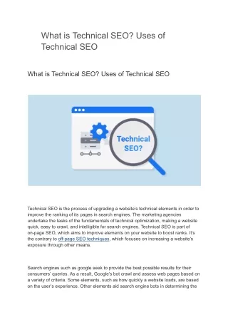 what is technical seo uses of technical seo