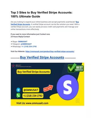 # 5 Sites to Buy Verified Stripe Accounts_ 100% Ultimate Guide