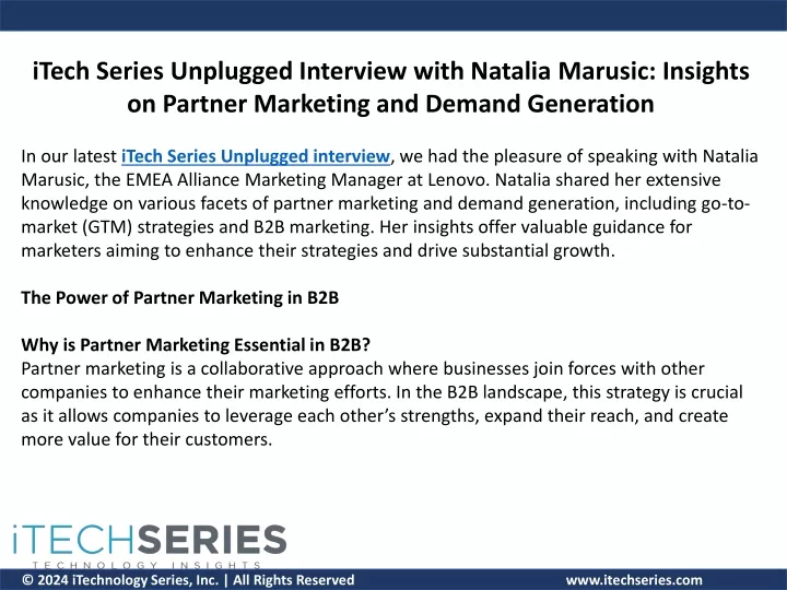 itech series unplugged interview with natalia