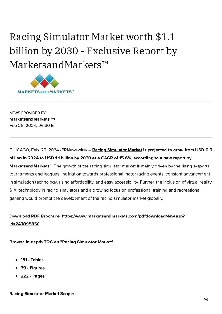 racing simulator market worth 1 1 billion by 2030