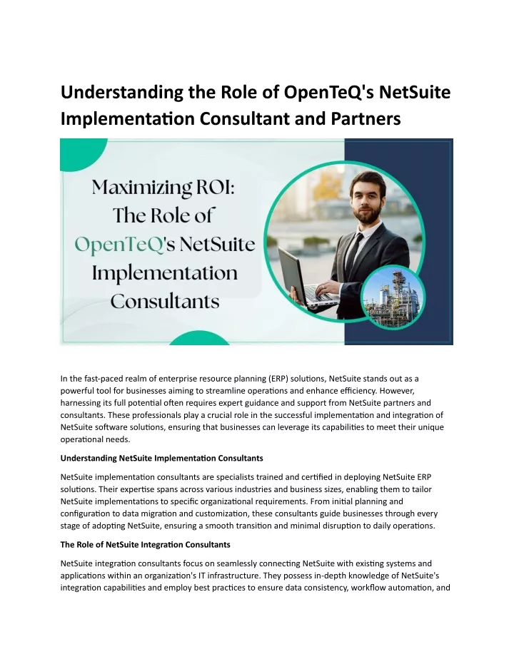 understanding the role of openteq s netsuite