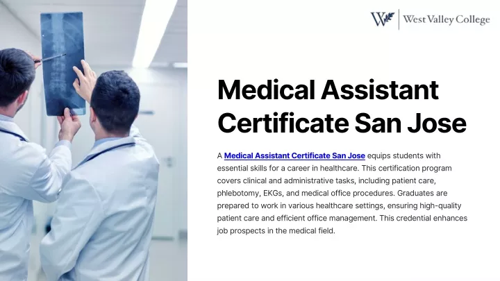 medical assistant certificate san jose