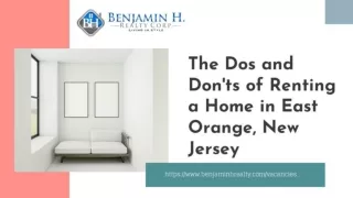 The Dos and Don'ts of Renting a Home in East Orange, New Jersey