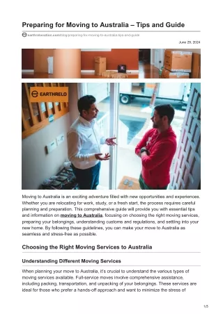 preparing for moving to australia tips and guide