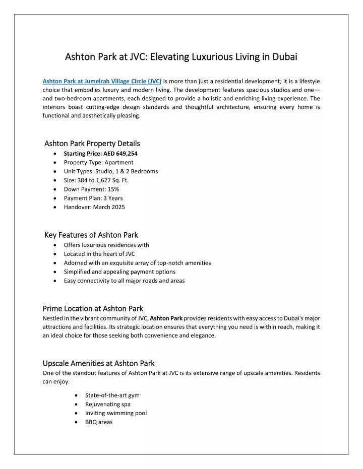 ashton park at jvc elevating luxurious living