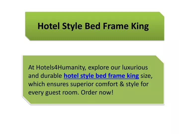 hotel style bed frame king