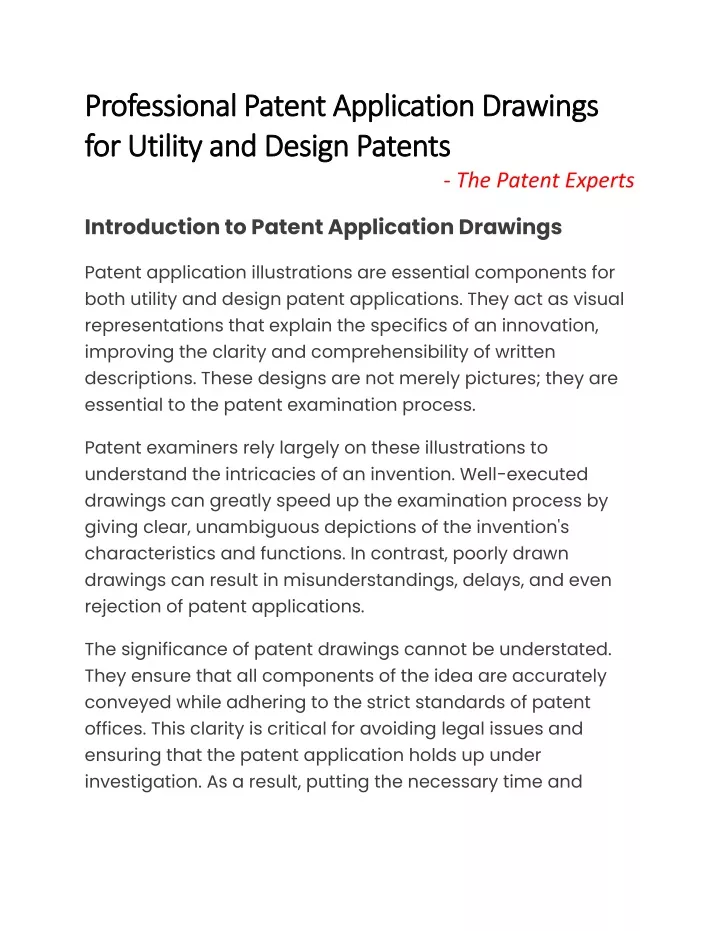 professional patent application drawings