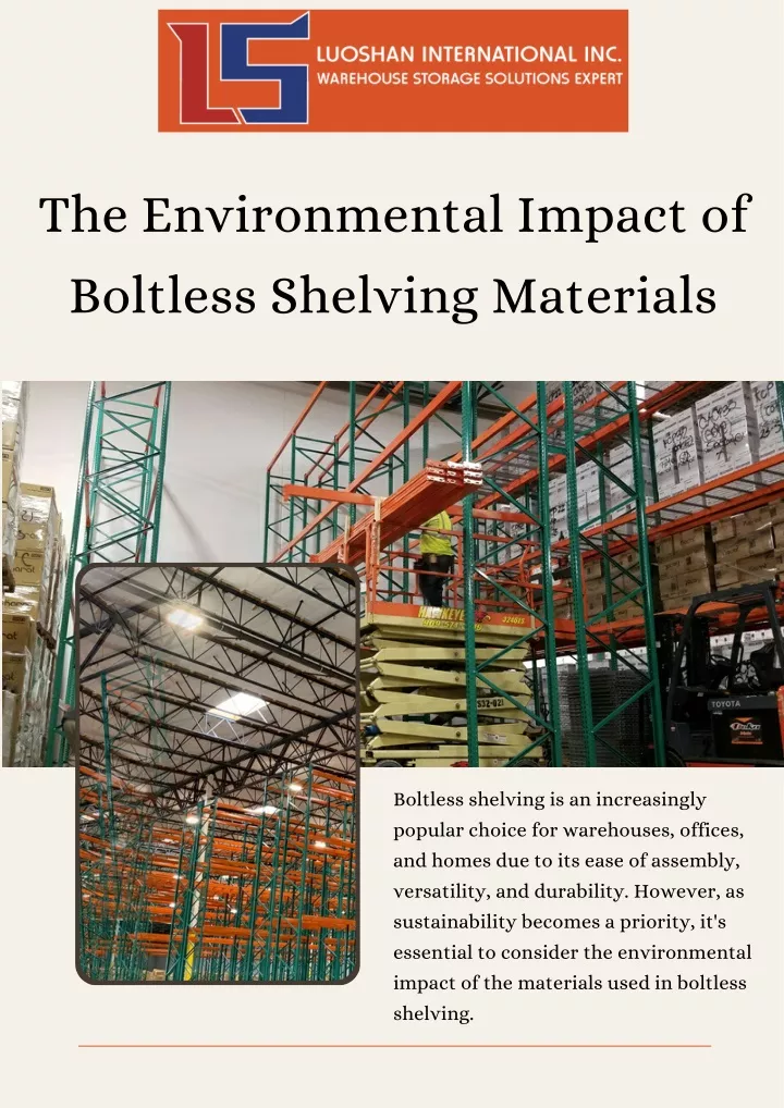 the environmental impact of boltless shelving