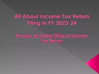 All About Income Tax Return Filing