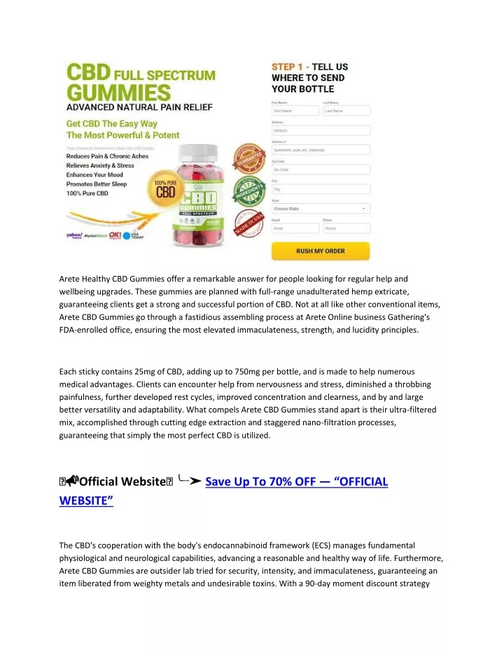 arete healthy cbd gummies offer a remarkable