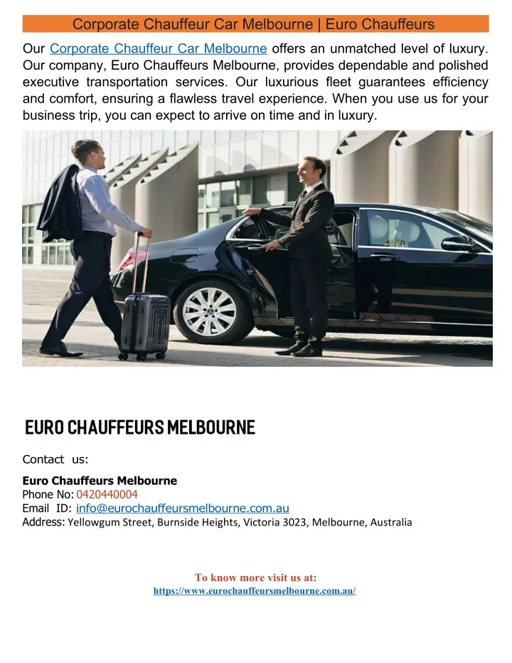 corporate chauffeur car melbourne euro chauffeurs