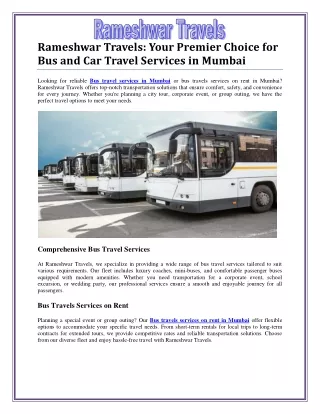 rameshwar travels your premier choice