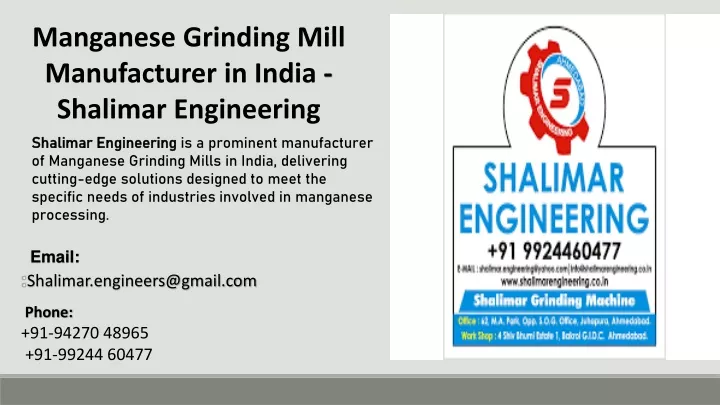 manganese grinding mill manufacturer in india