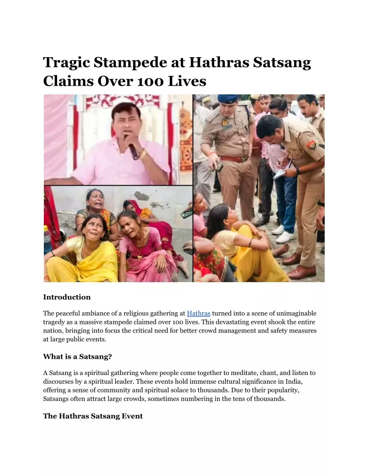 tragic stampede at hathras satsang claims over