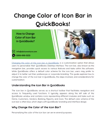 change color of icon bar in quickbooks