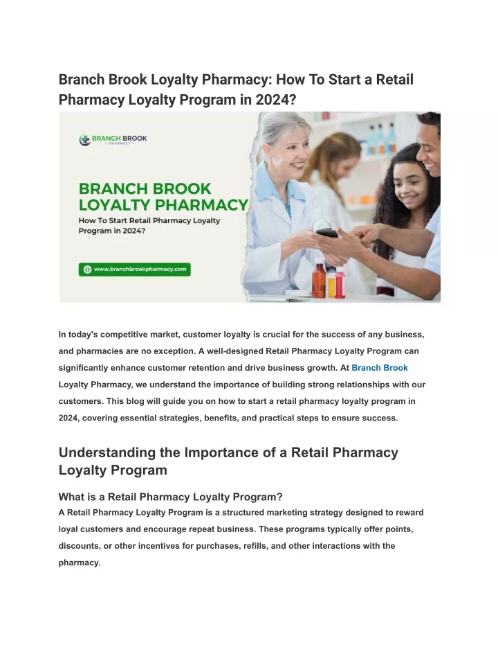 branch brook loyalty pharmacy how to start