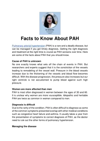 Facts to Know About PAH