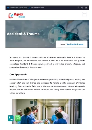 Accidents and Trauma Services - Apex Multispeciality Hospital