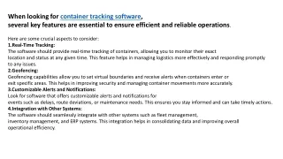 container tracking software