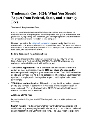 Trademark Cost 2024 What You Should Expect from Federal, State, and Attorney Fees