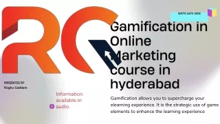 Gamification in Online Marketing course in hyderabad