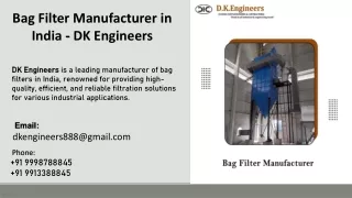 Bag Filter Manufacturer in India - DK Engineers