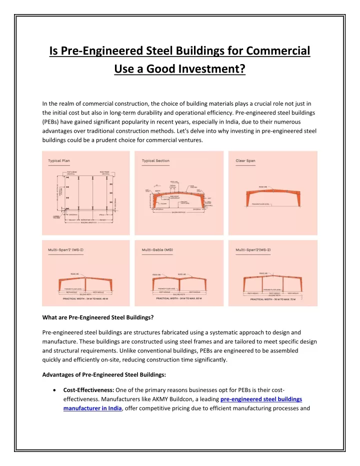 is pre engineered steel buildings for commercial